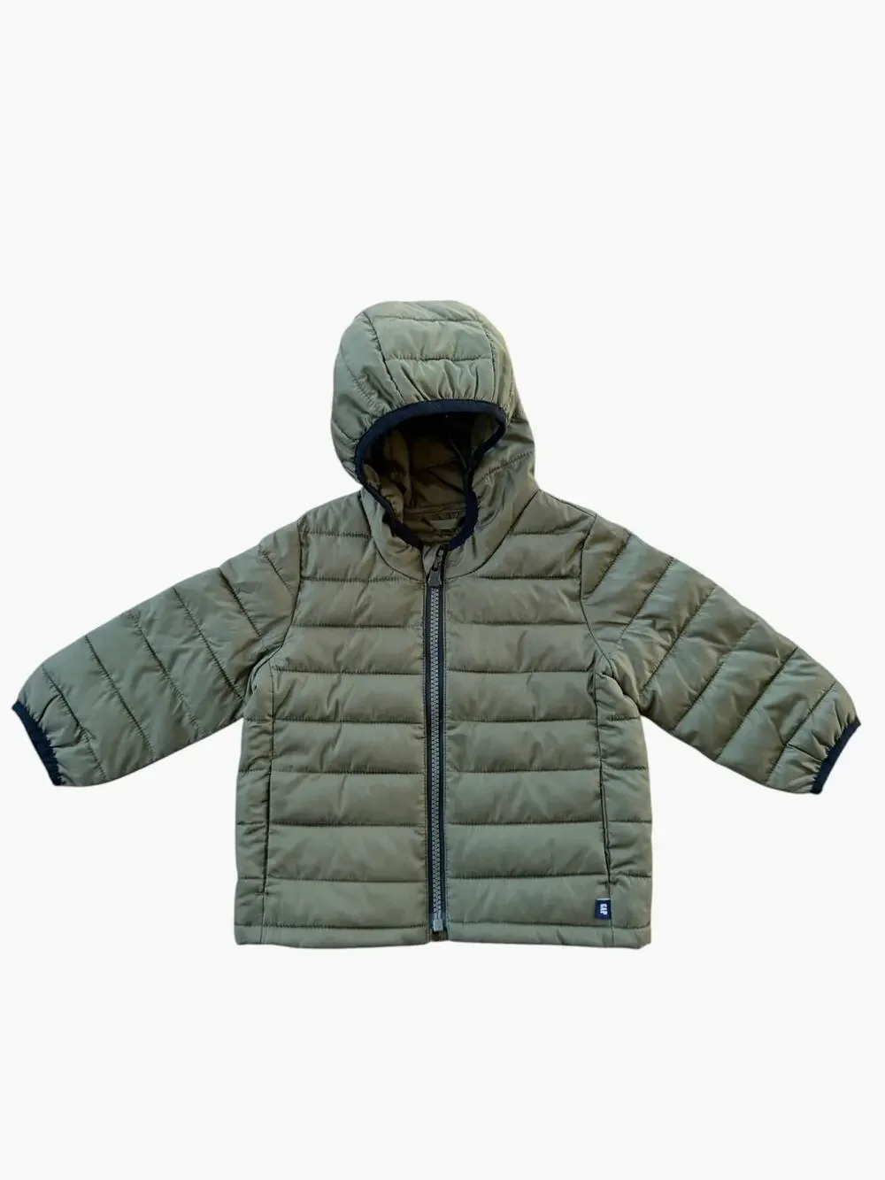 Baby Gap ColdControl Hooded Puffer Jacket Olive Unisex 12-18M